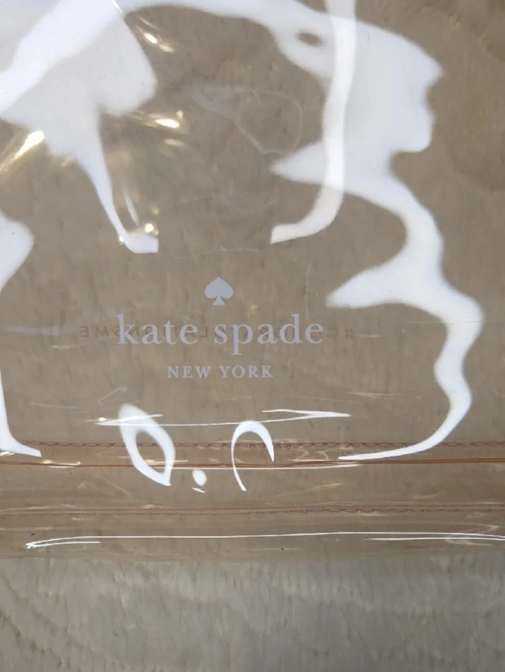 Kate Spade Clear Pink Transparent Tote Bag with 'Yessssss' Print